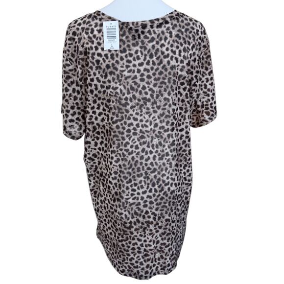 NEW TORRID 3 Leopard Mesh Tee Plus Size 3X Sheer Top Blouse Layer Sexy Cheetah - Picture 8 of 9